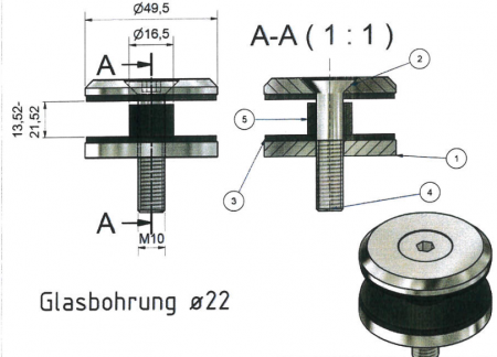 Punkthalter Ø 49,5 mm