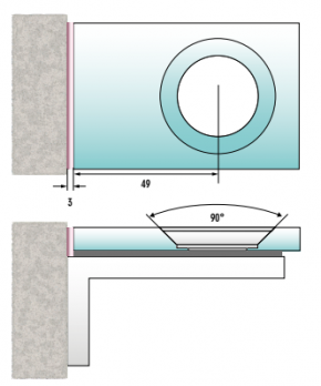 Serie Barrakuda Winkelverbinder Glas-Wand 90°außen