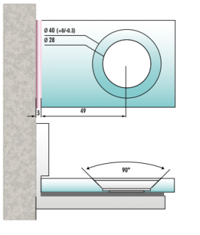 Serie Barrakuda Winkelverbinder Glas-Wand 90°innen