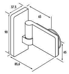 Serie Barrakuda Hebe-Senk Scharnier Glas-Wand 90°links