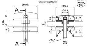 Punkthalter Edelstahl  A2 Flach